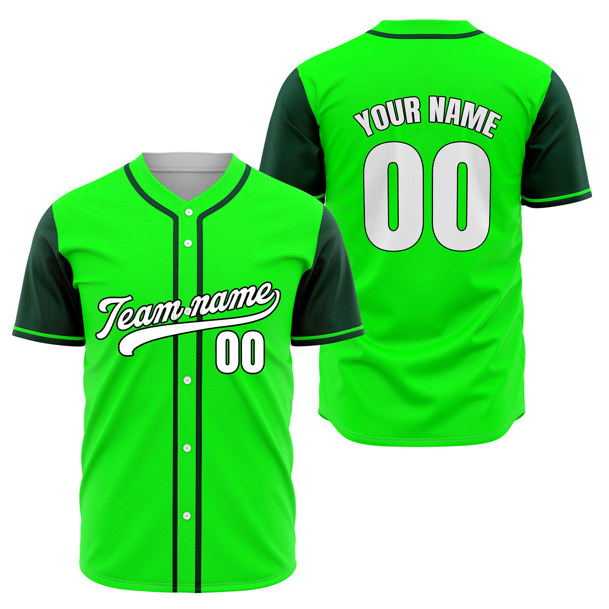 Custom Crimson Green Raglan Style Baseball Sports Jersey Personalized Uniform with Name &amp; Number