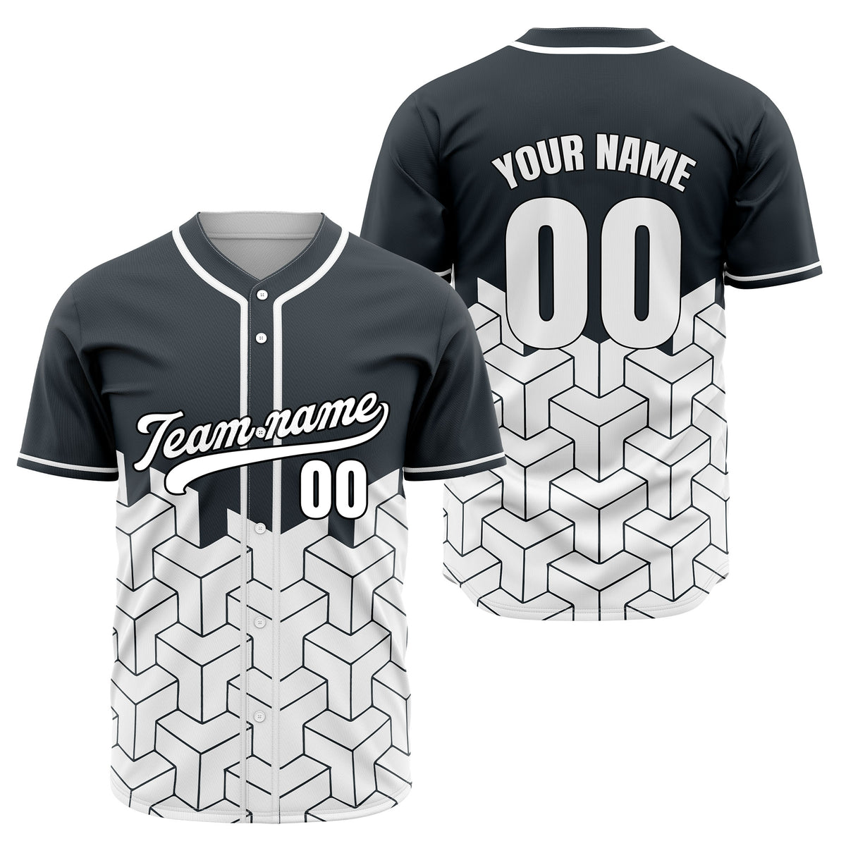 Custom Grid Iron Grey Baseball Sports Jersey Personalized Uniform with Name &amp; Number