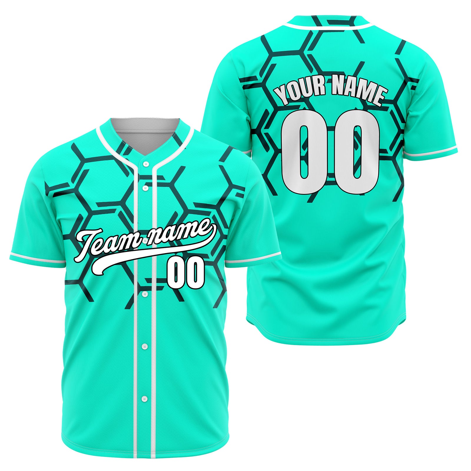 Custom Sting Force Aqua Baseball Sports Jersey Personalized Uniform with Name & Number