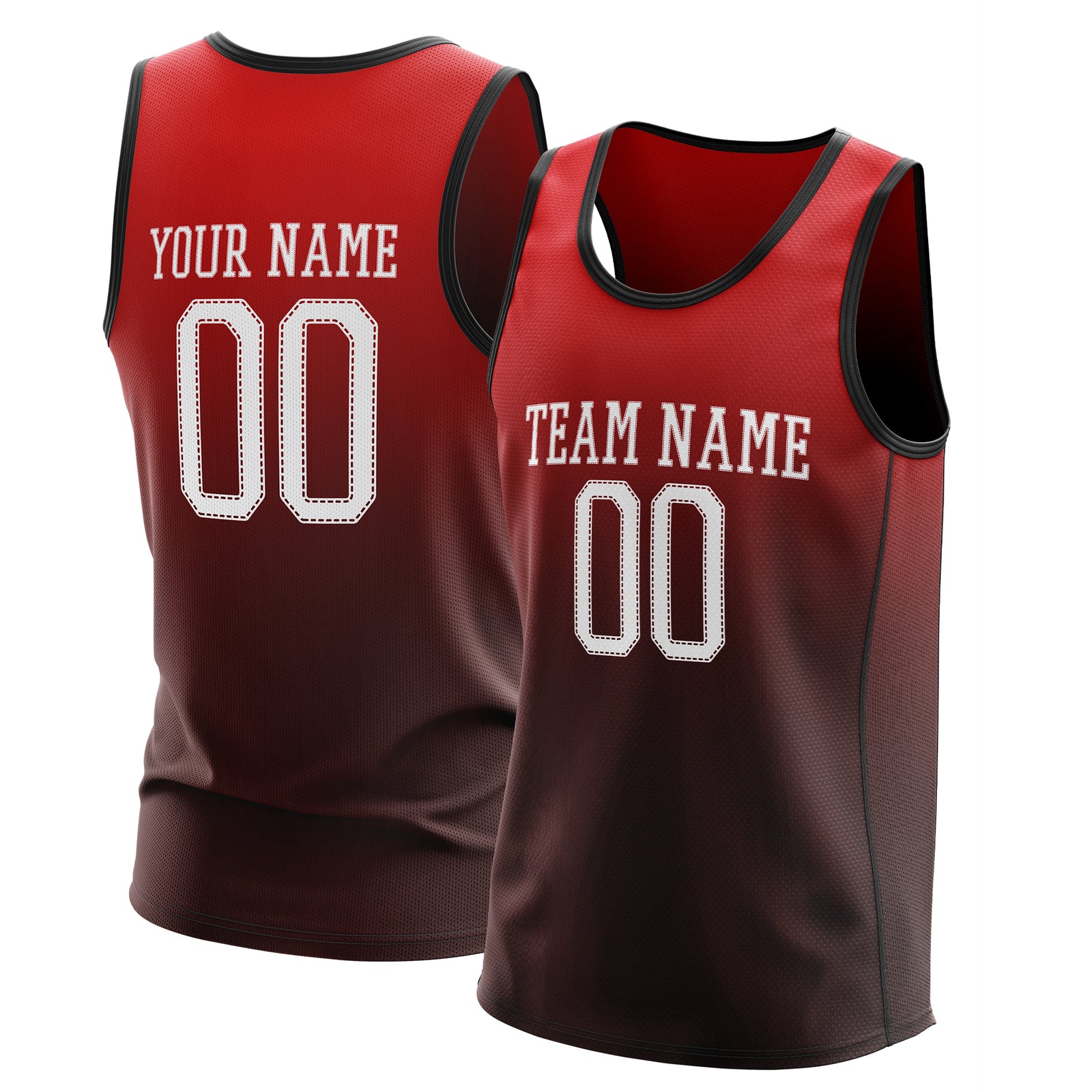 Custom  Red Gradient Fashion Tops Basketball Jersey