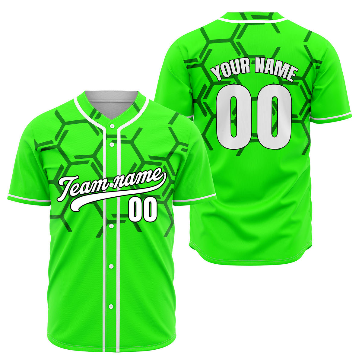 Custom Sting Force Neon Green Baseball Sports Jersey Personalized Uniform with Name &amp; Number