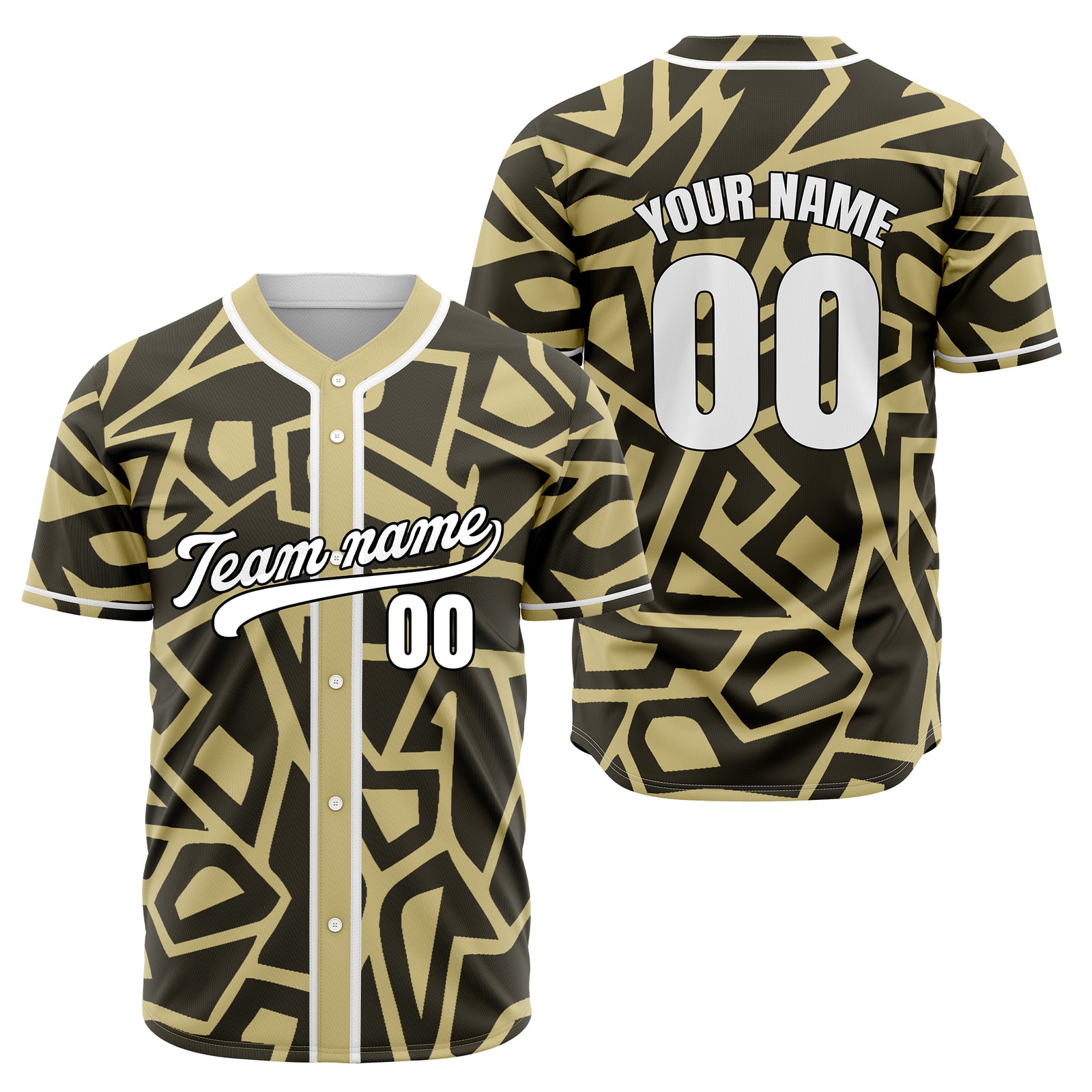 Custom Shadow Rebels Khaki Baseball Sports Jersey Personalized Uniform with Name & Number