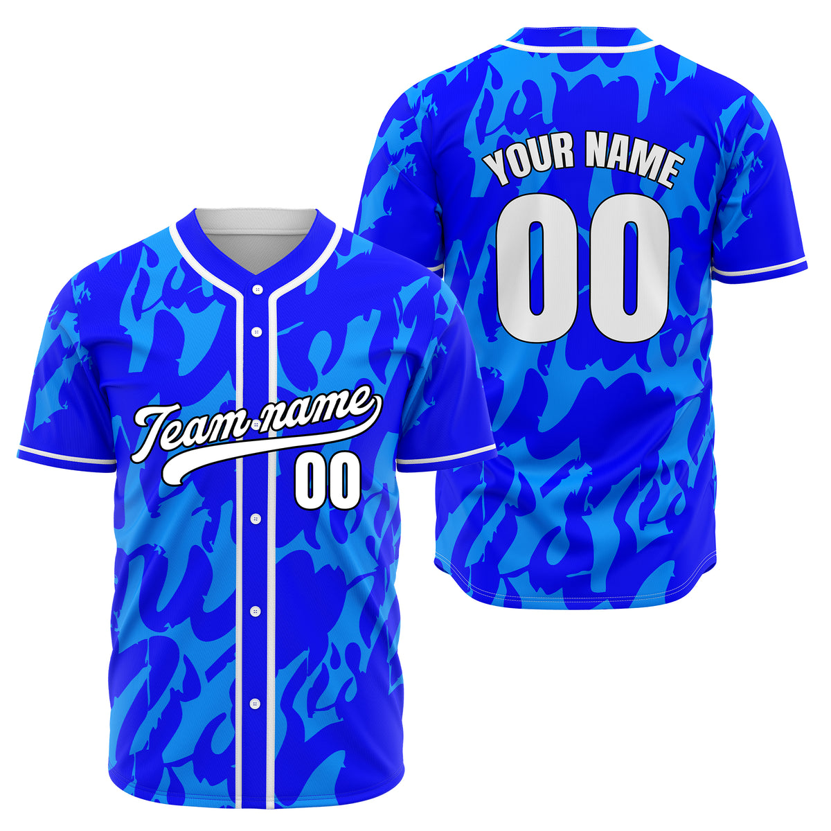 Custom Graffiti Sox Blue Baseball Sports Jersey Personalized Uniform with Name &amp; Number