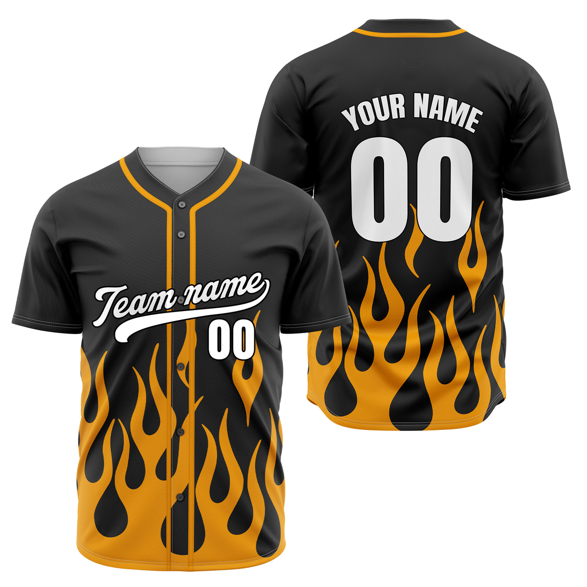 Custom Frost Fire Black Baseball Sports Jersey Personalized Uniform with Name &amp; Number