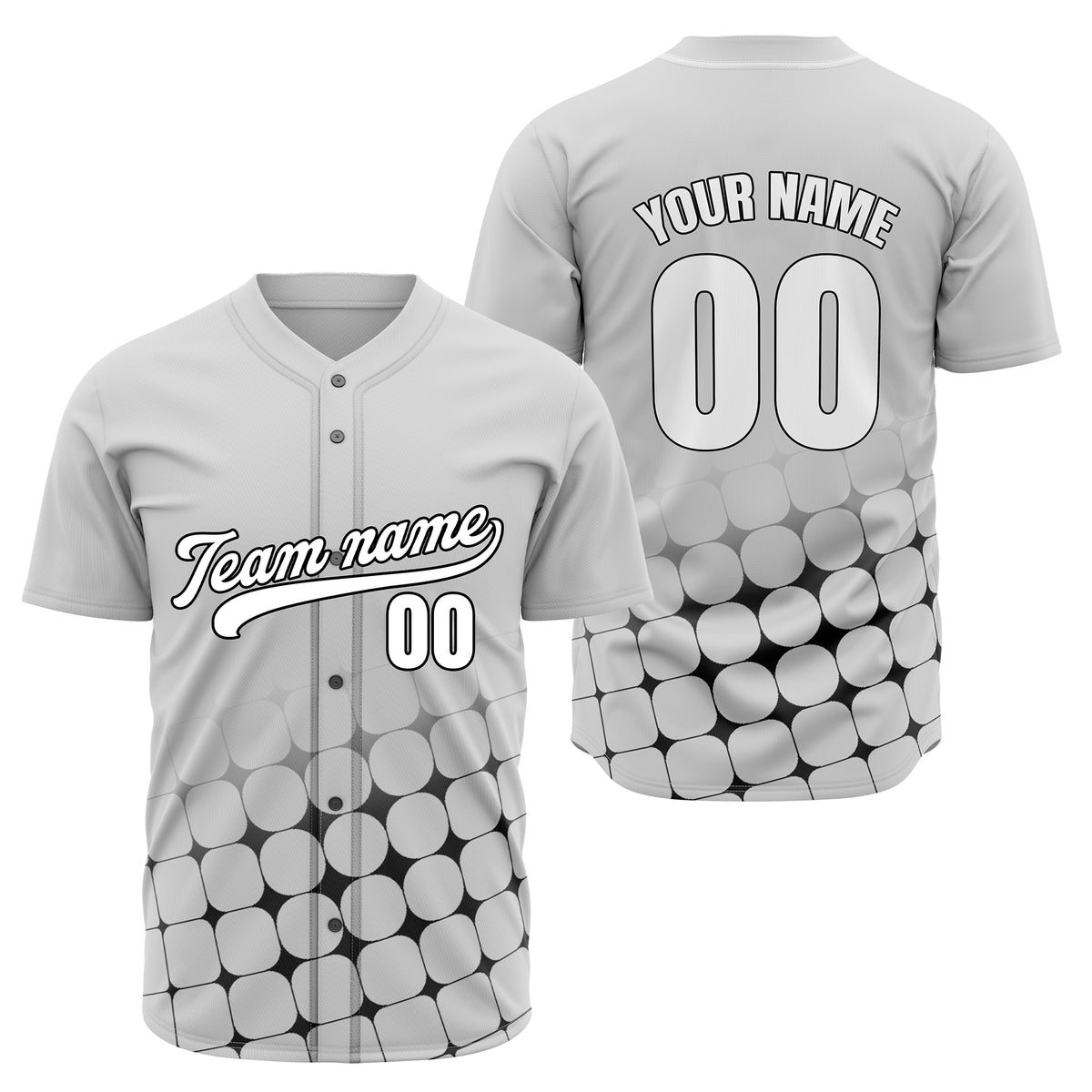 Custom Grid Baseball Grey Sports Jersey Personalized Uniform with Name &amp; Number