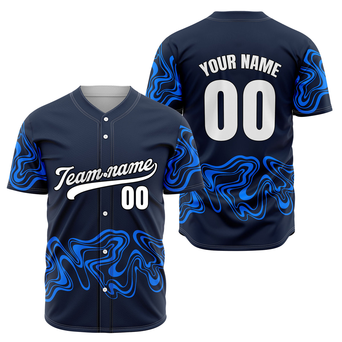 Custom Dark Grey Baseball Wave Sports Jersey Personalized Uniform with Name & Number