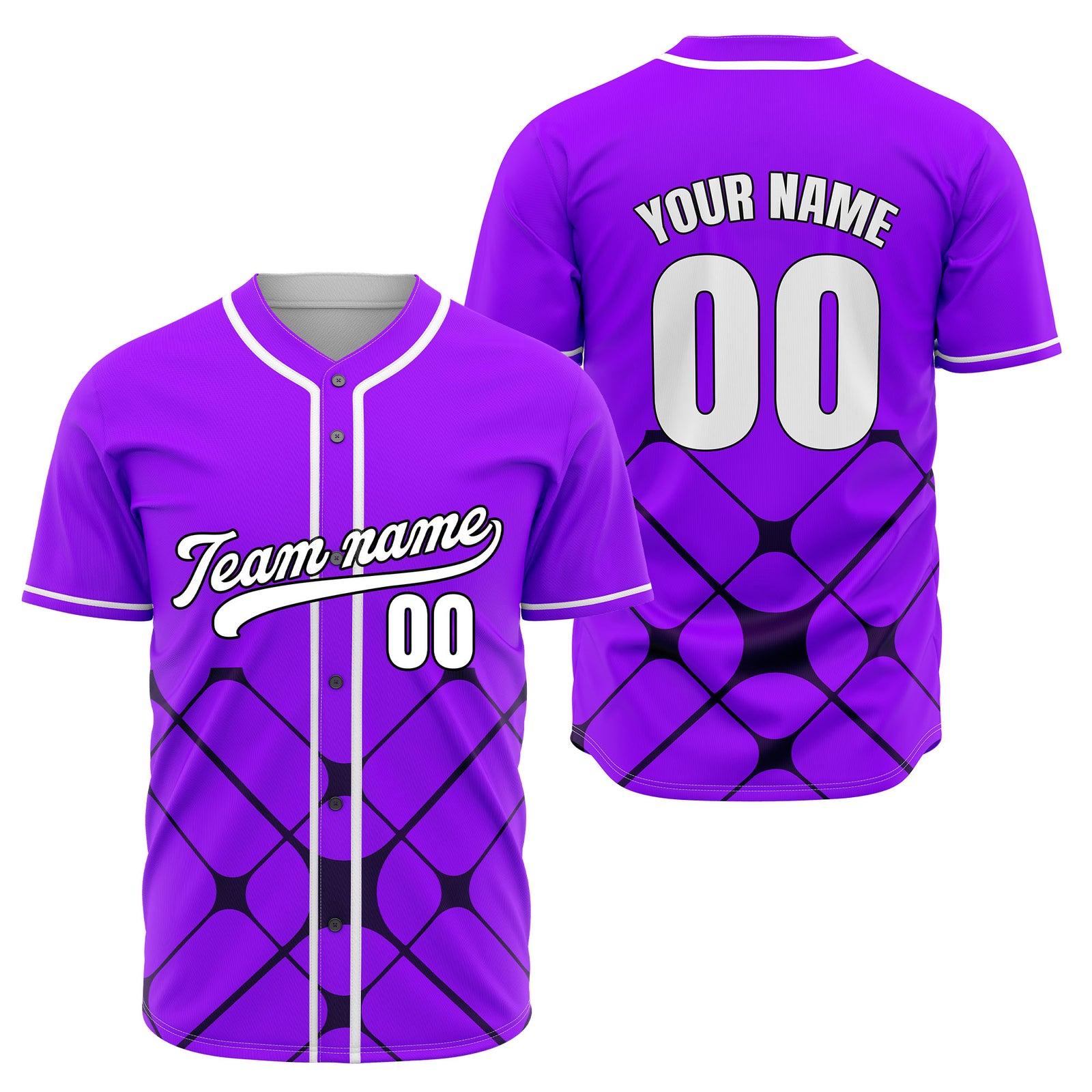 Custom Gridlock Purple Baseball Sports Jersey Personalized Uniform with Name & Number