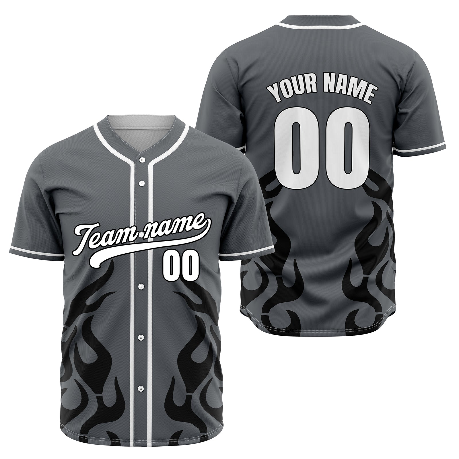 Custom Shadow Flames Red Baseball Sports Jersey Personalized Uniform with Name & Number
