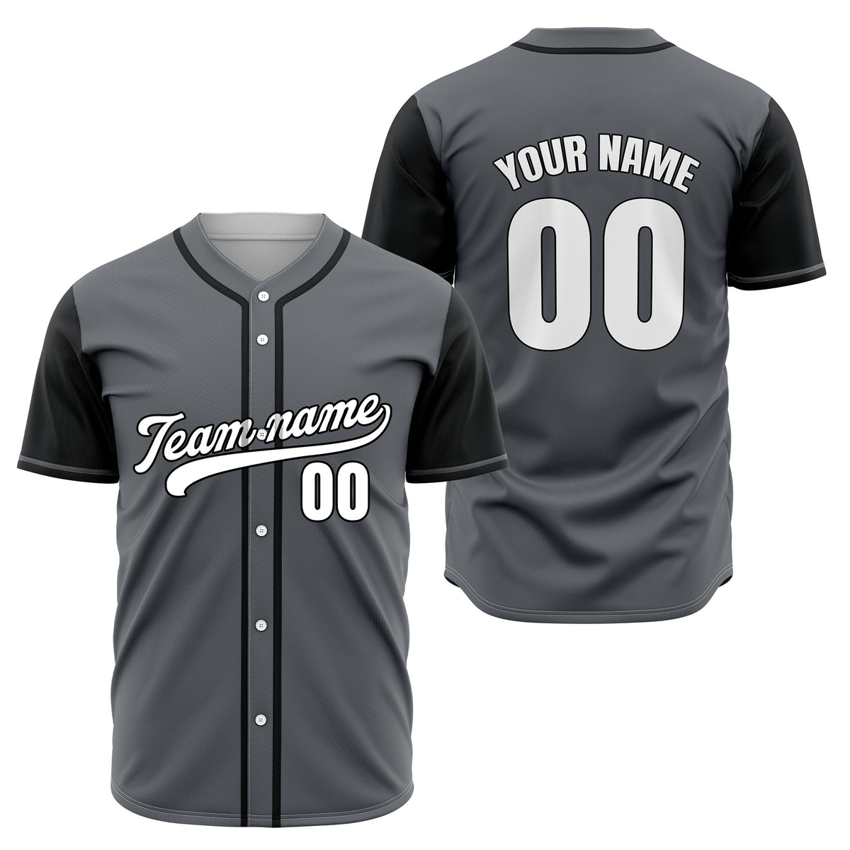 Custom Crimson Dark Grey Raglan Style Baseball Sports Jersey Personalized Uniform with Name &amp; Number