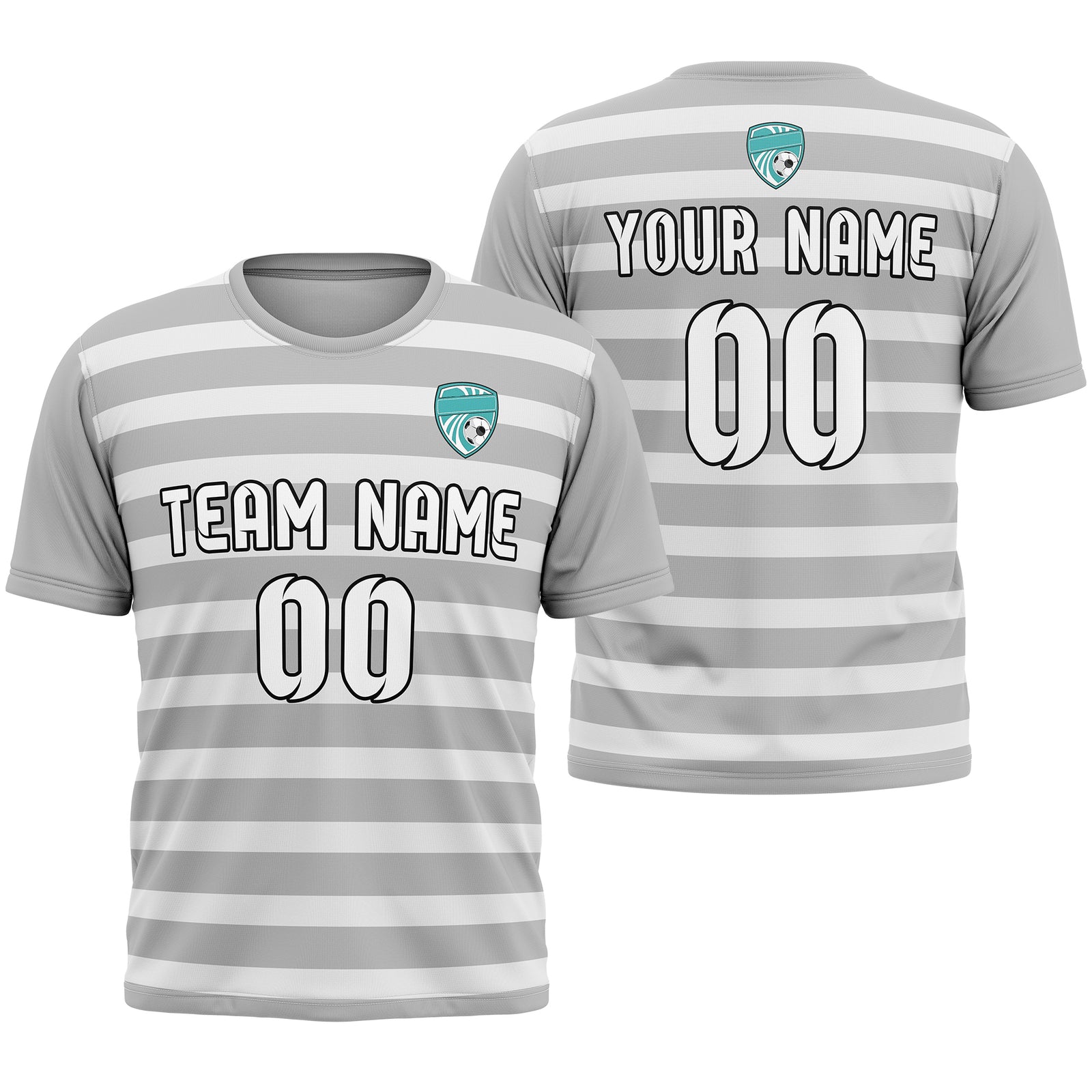 Custom Soccer R Stripes Grey Sports Tops Jersey