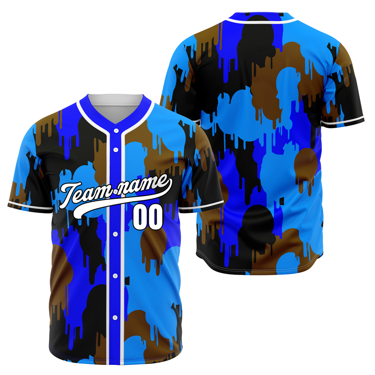 Custom Paint Hustlers Blue Baseball Sports Jersey Personalized Uniform with Name &amp; Number