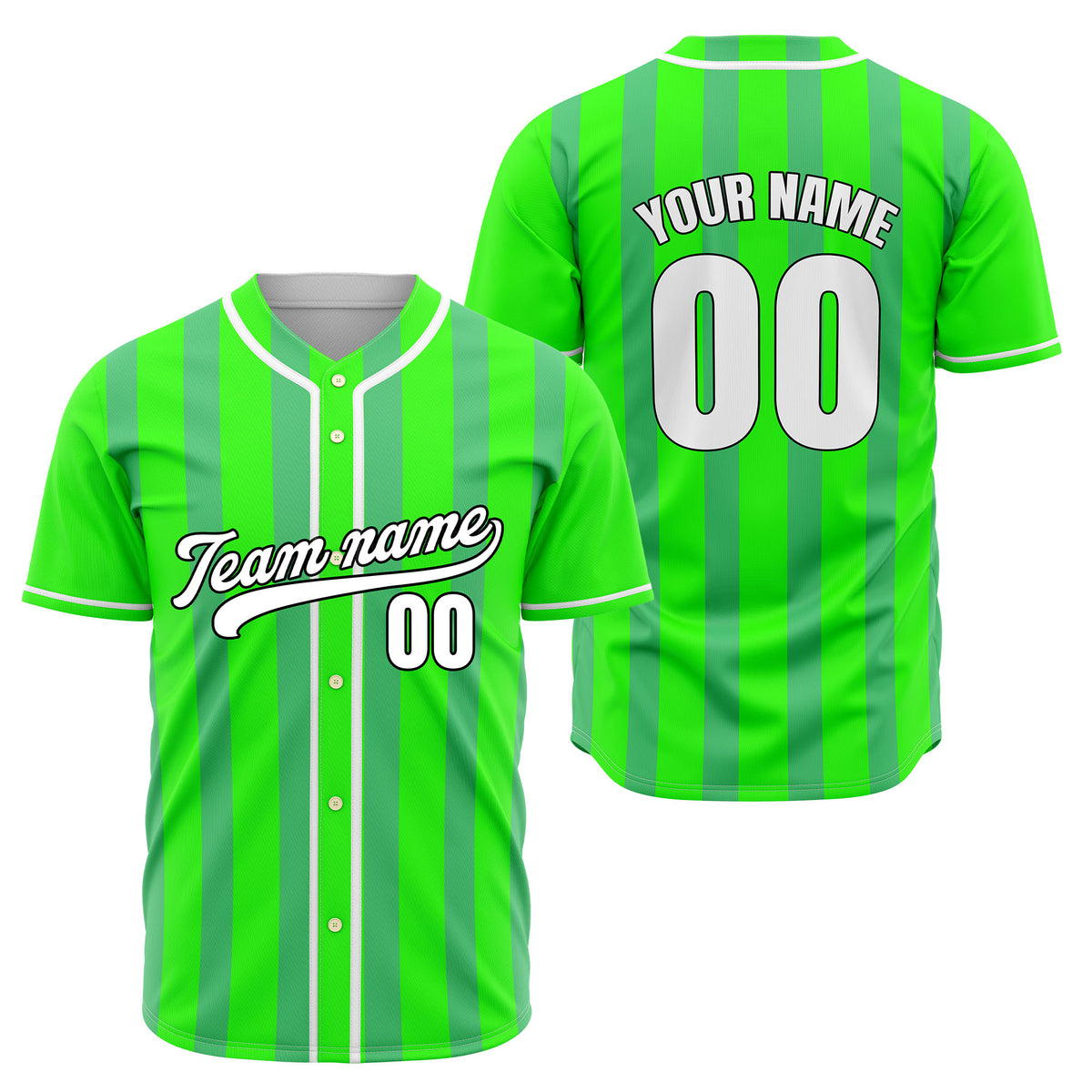 Custom Strikeforce Neon Green Raglan Style Baseball Sports Jersey Personalized Uniform with Name &amp; Number