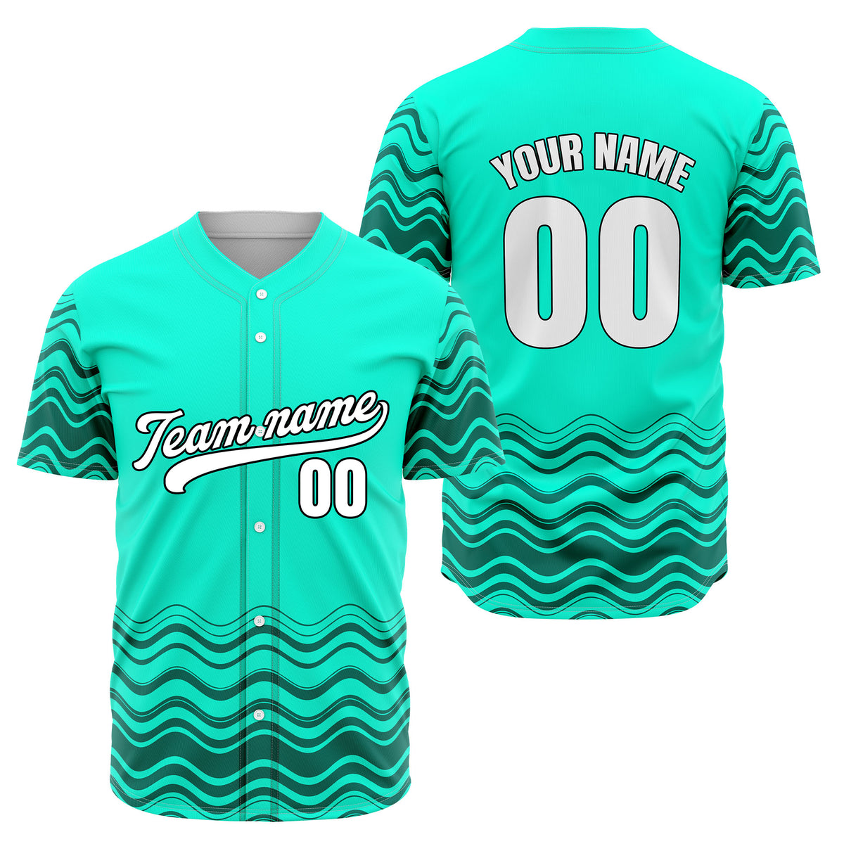 Custom Orange Baseball Wave Sports Jersey Personalized Uniform with Name & Number