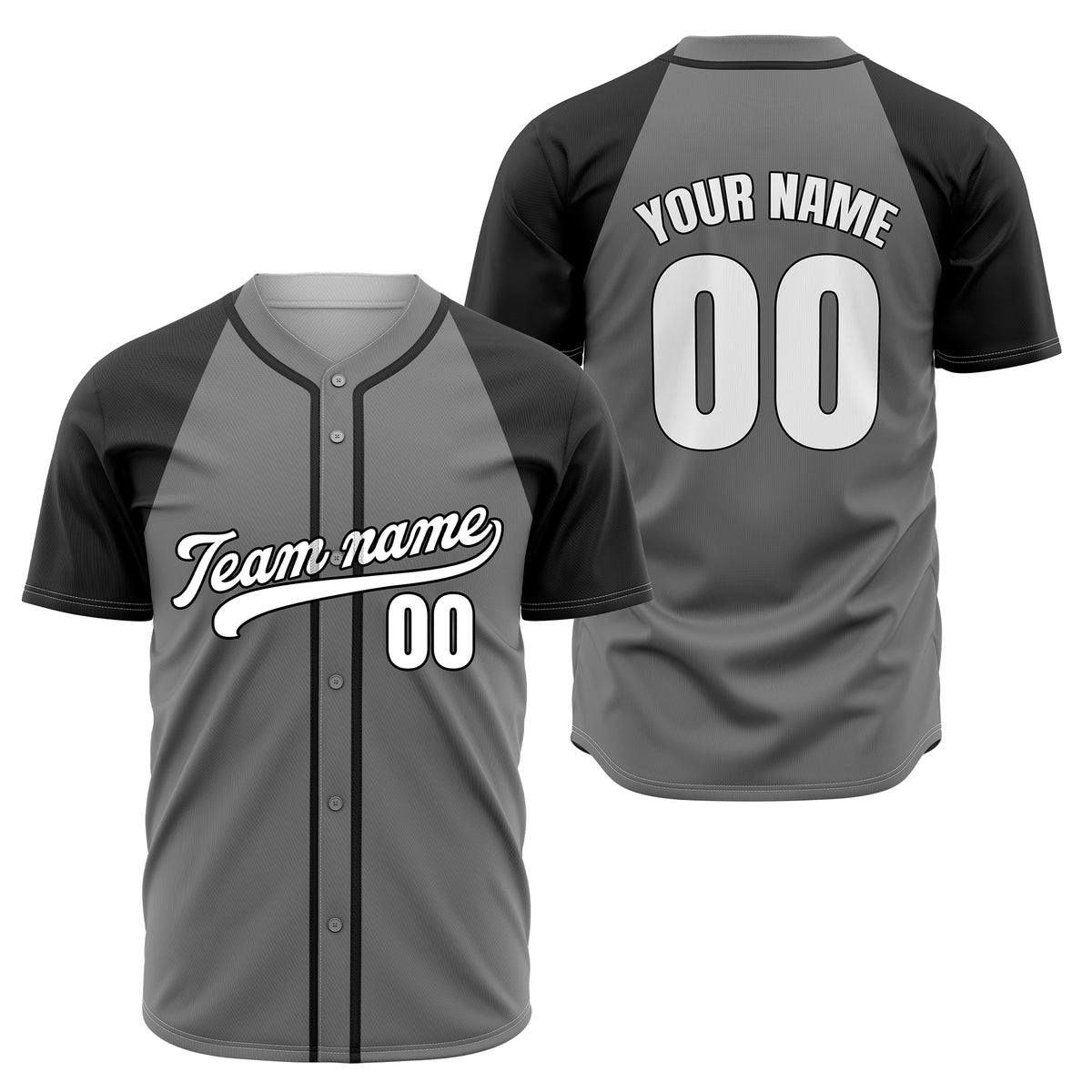 Custom Baseline Baseball Dark Grey Sports Jersey Personalized Uniform with Name &amp; Number