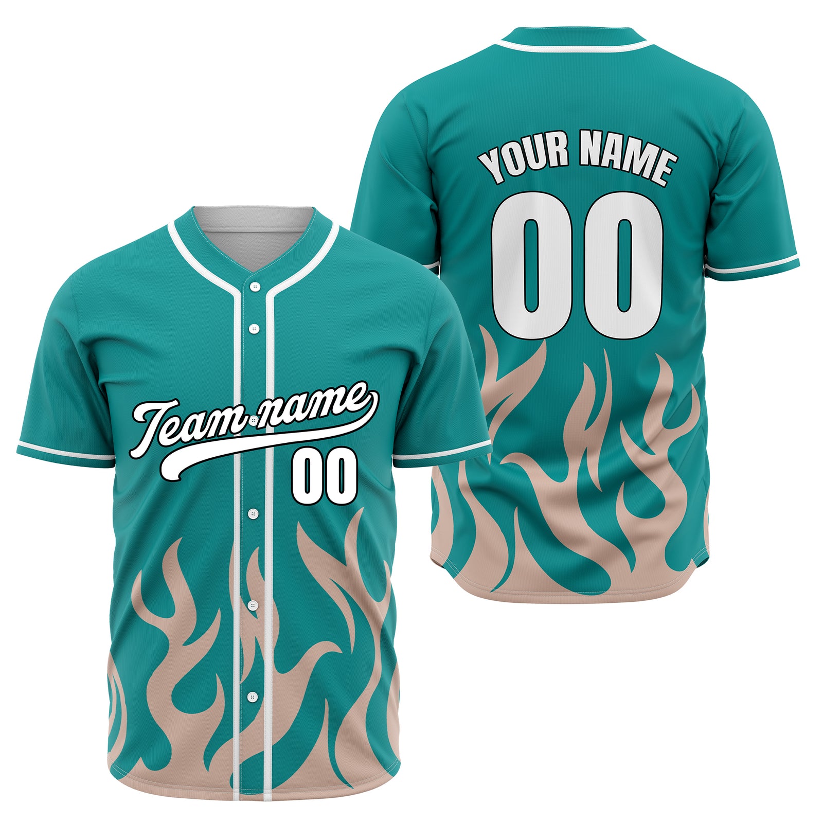 Custom Burnout Teal Baseball Sports Jersey Personalized Uniform with Name & Number