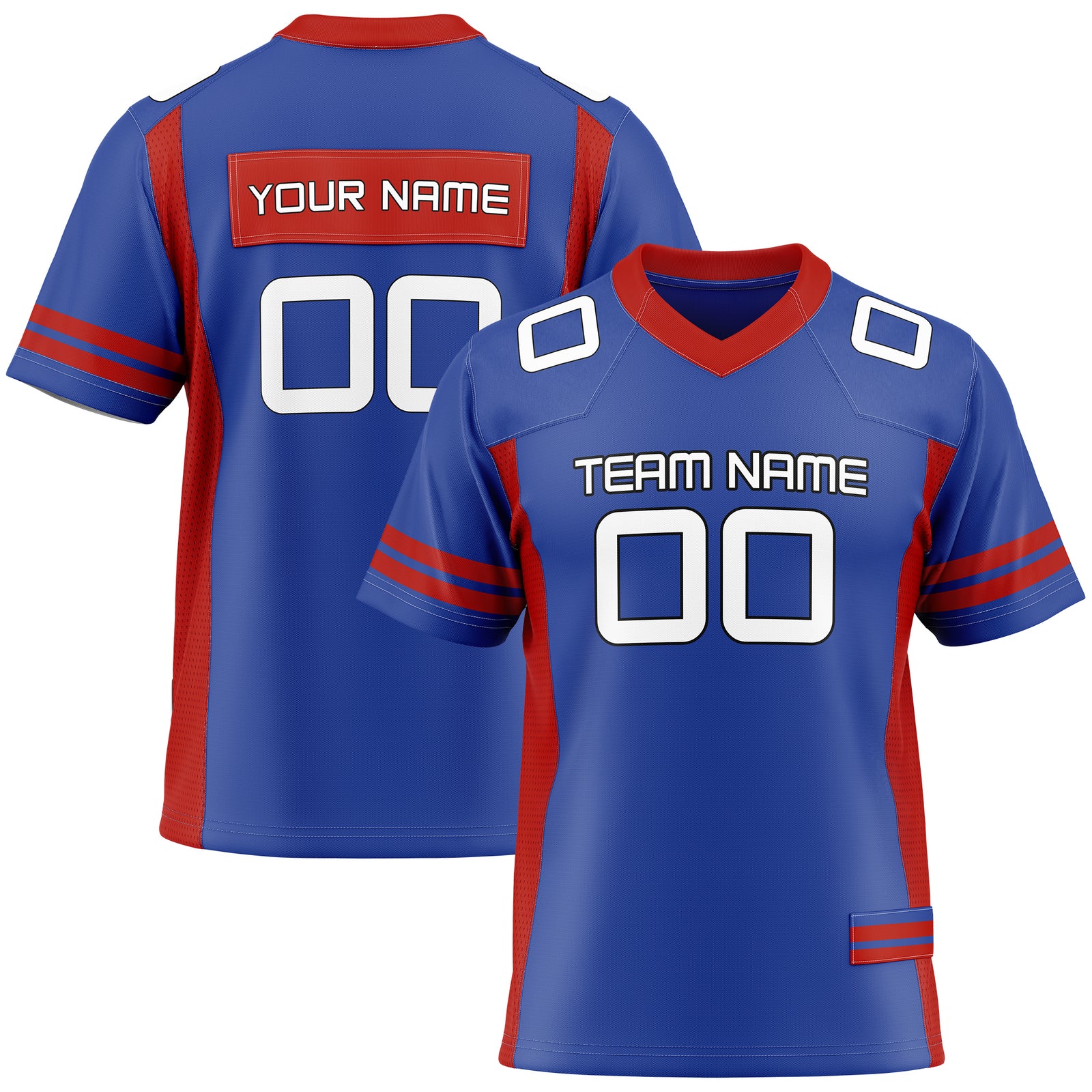 Custom Blue Performance Flag Football Jersey
