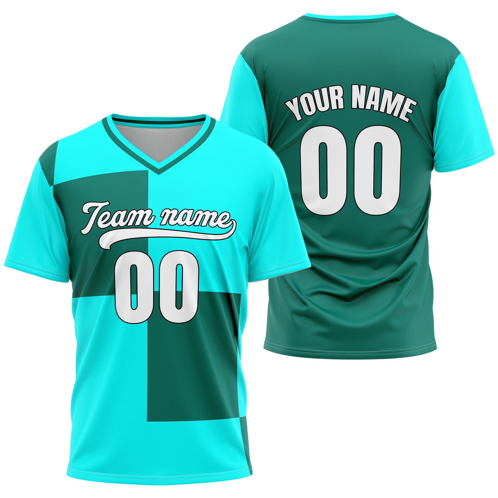 Custom Apex Colorblock Aqua Baseball Sports Jersey Personalized Uniform with Name & Number