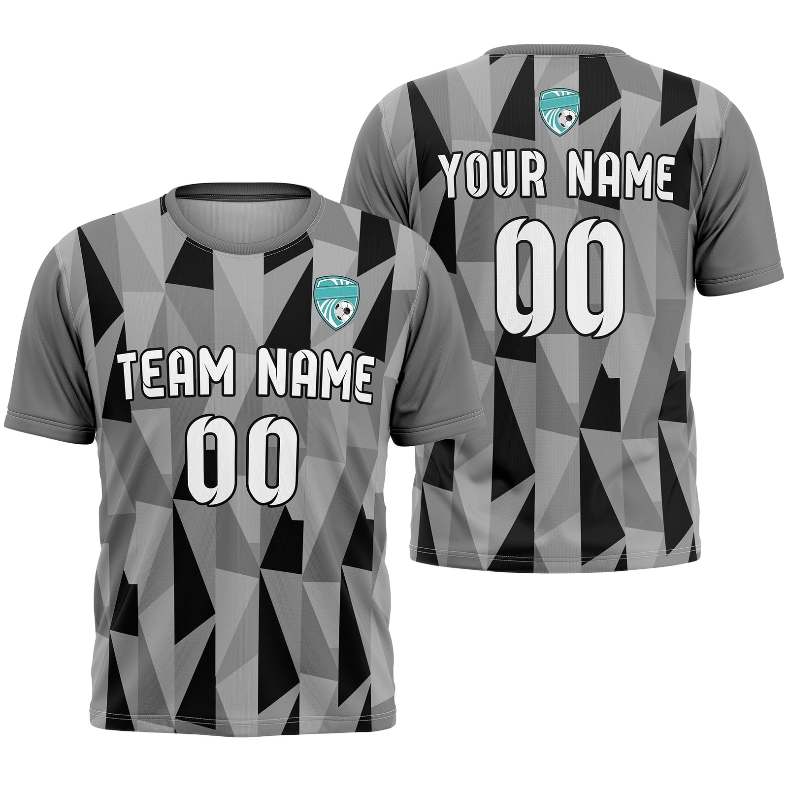 Custom Crystal R-Full Pattern Soccer Blue Sport Tops Jersey
