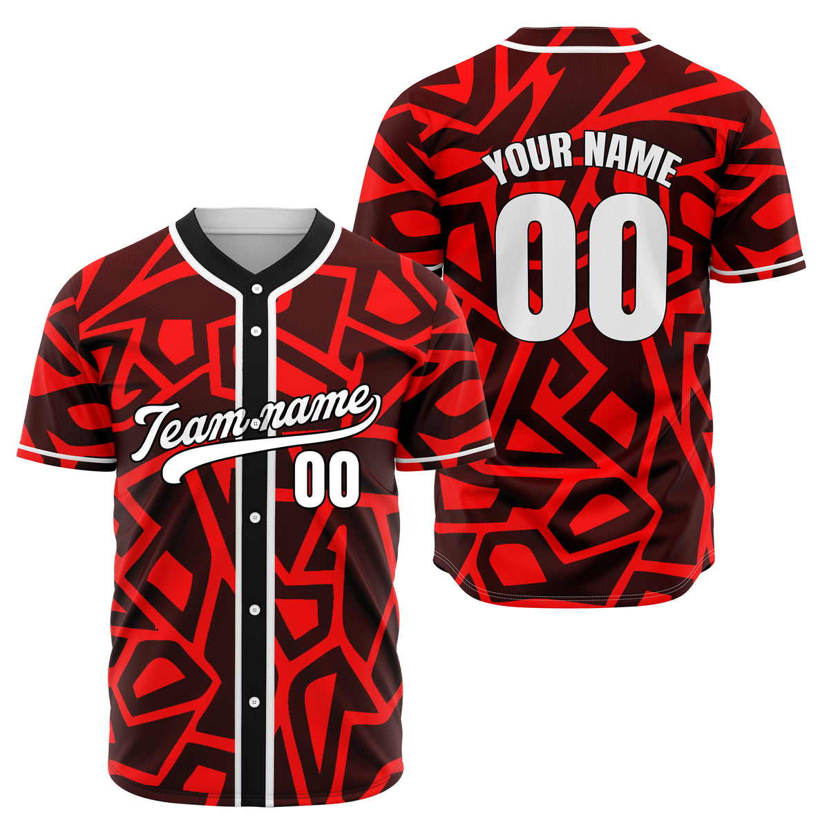 Custom Shadow Rebels Red Baseball Sports Jersey Personalized Uniform with Name &amp; Number