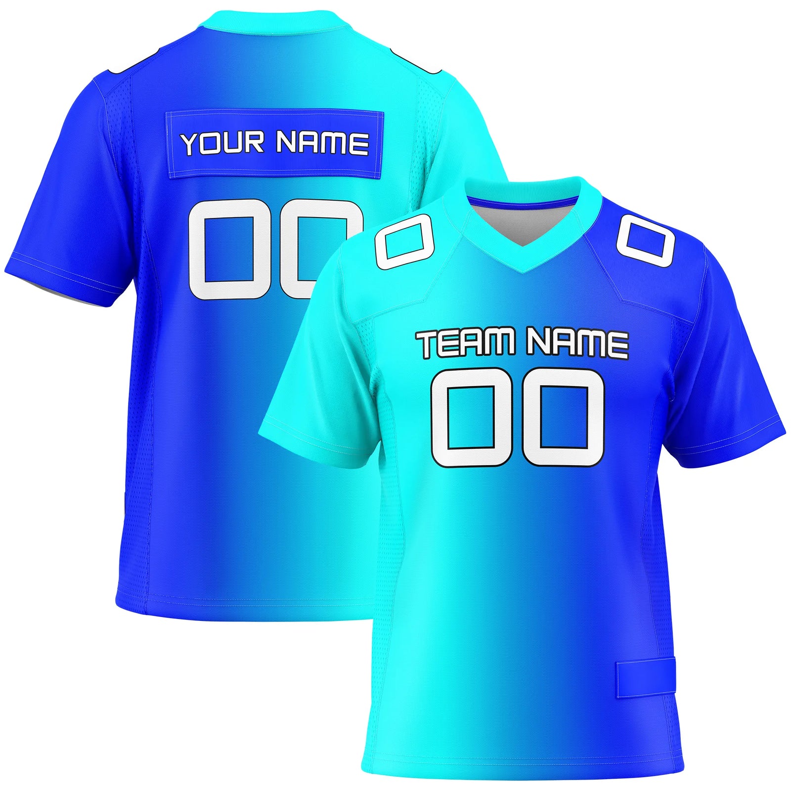 Custom Personalized D3 Gradient Fashion Flag Football Jersey with Name, Number & Team Logo