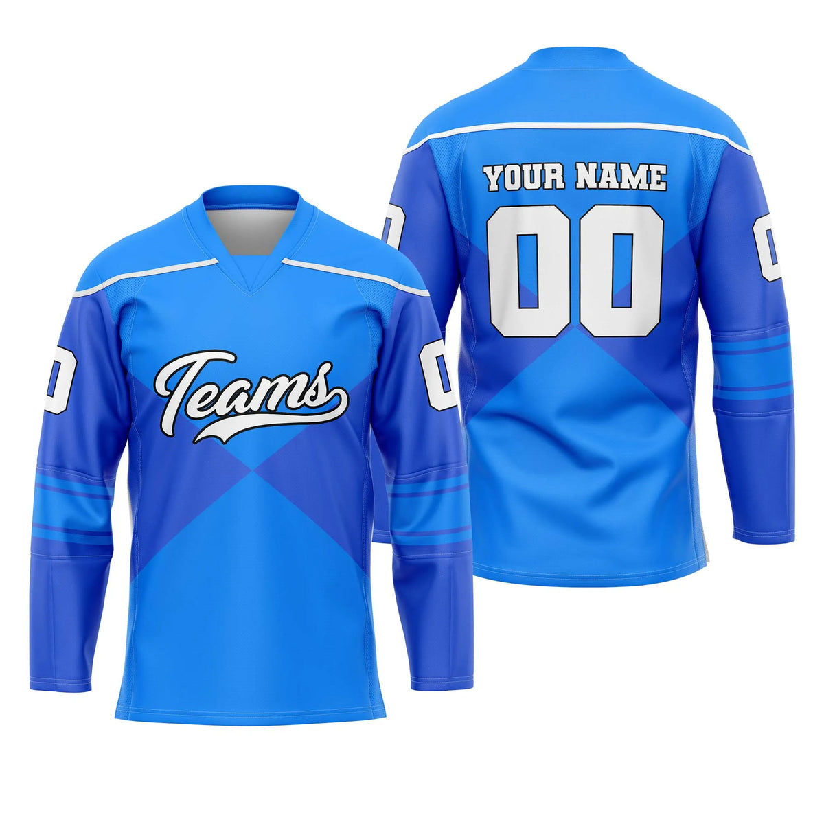 Custom Personalized D1 Split Fashion Ice Hockey Jersey with Name, Number & Team Logo