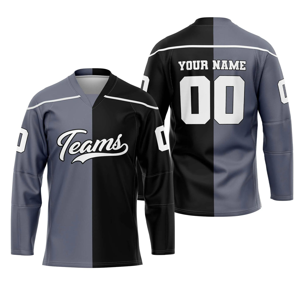Custom Personalized D5 Split Fashion Ice Hockey Jersey with Name, Number & Team Logo