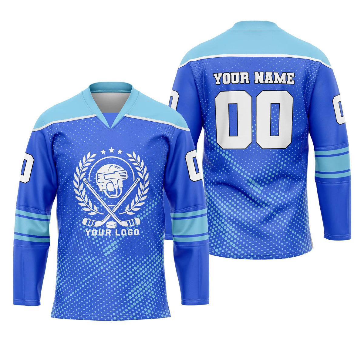 Custom Personalized D1 Abstract Pattern Ice Hockey Jersey with Name, Number & Team Logo