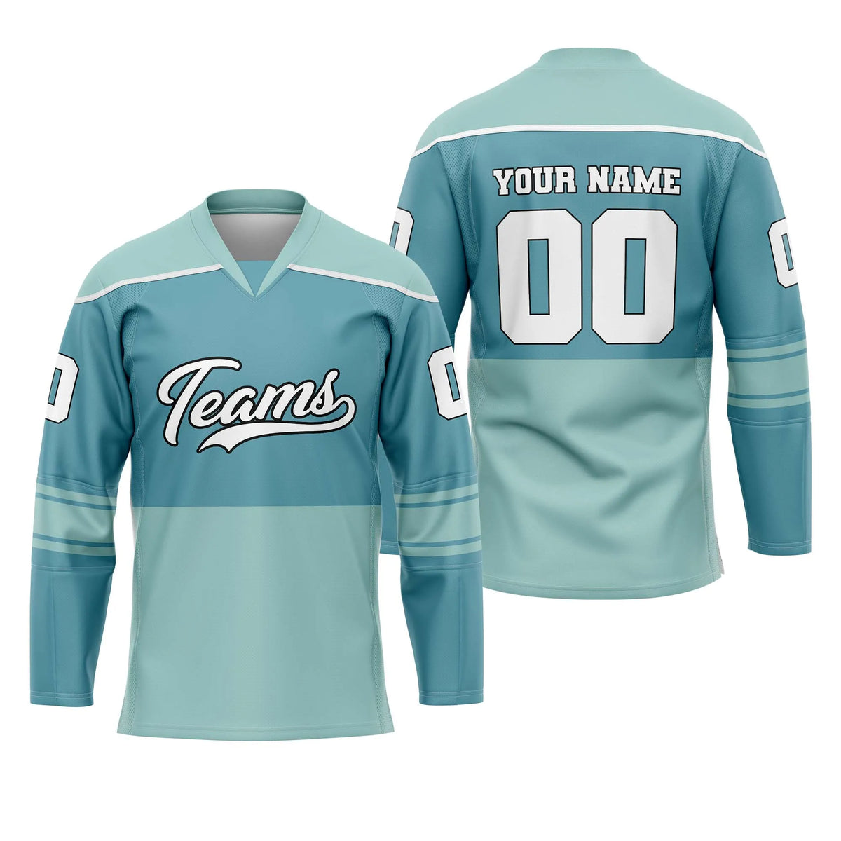 Custom Personalized D2 Split Fashion Ice Hockey Jersey with Name, Number &amp; Team Logo