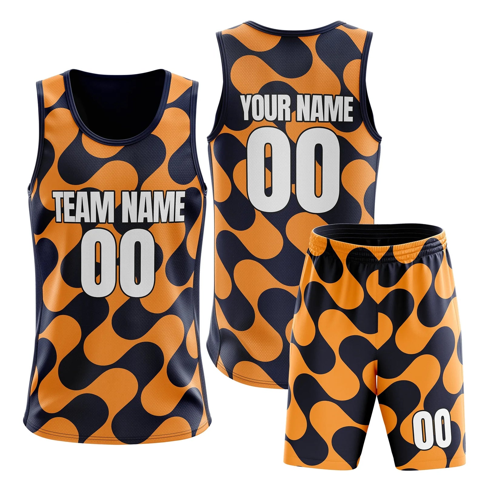 Custom Colour Block Set Amber Fusion Sports Jersey Personalized Uniform with Name & Number