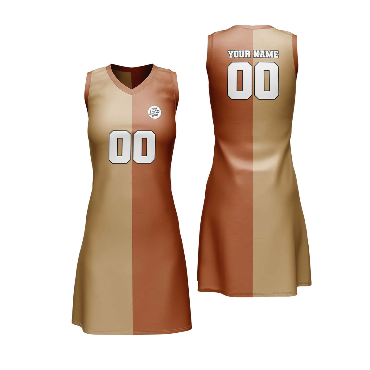 Custom Personalized D2 Split Fashion Netball Jersey with Name, Number & Team Logo