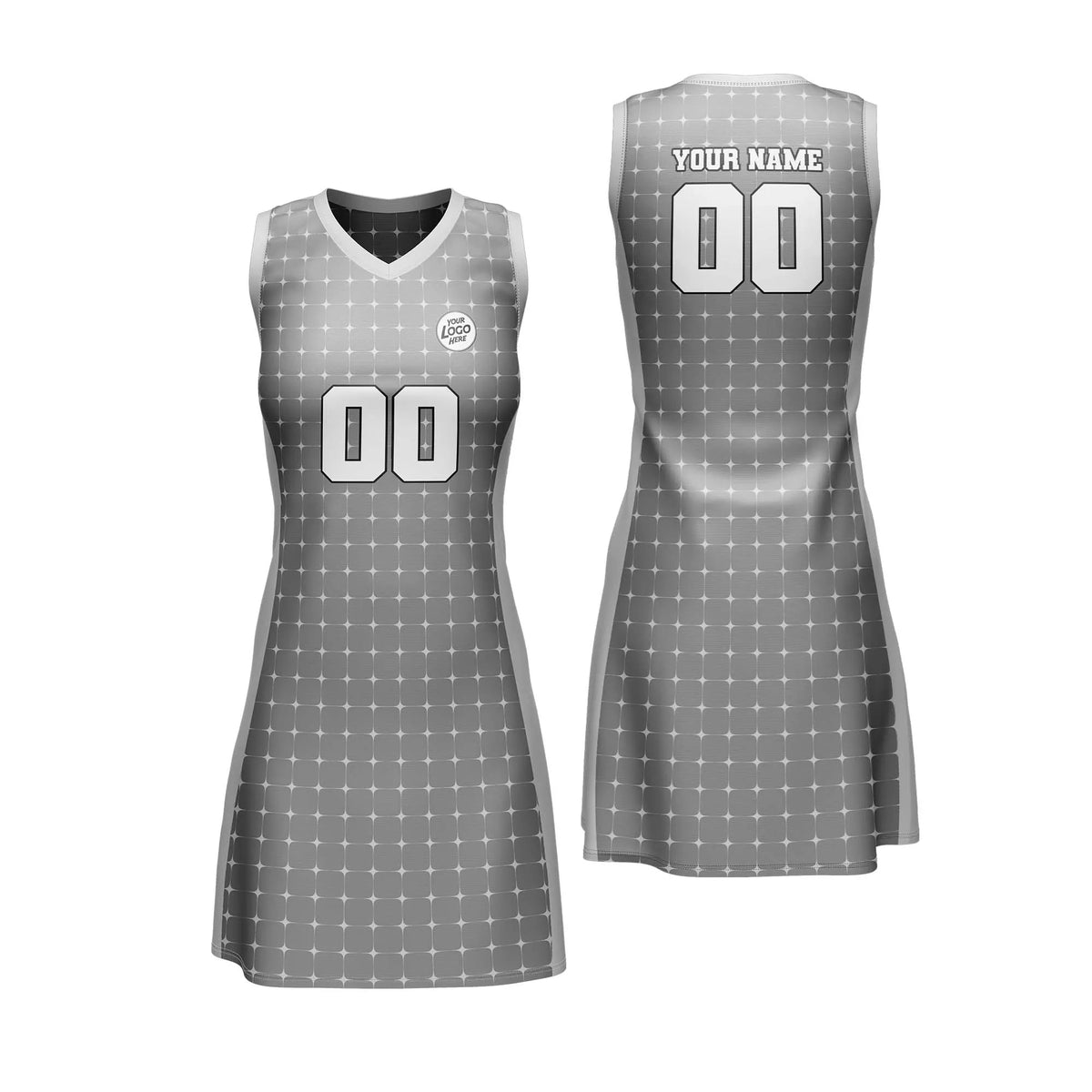 Custom Personalized D3 Rhombus Pattern Netball Jersey with Name, Number & Team Logo