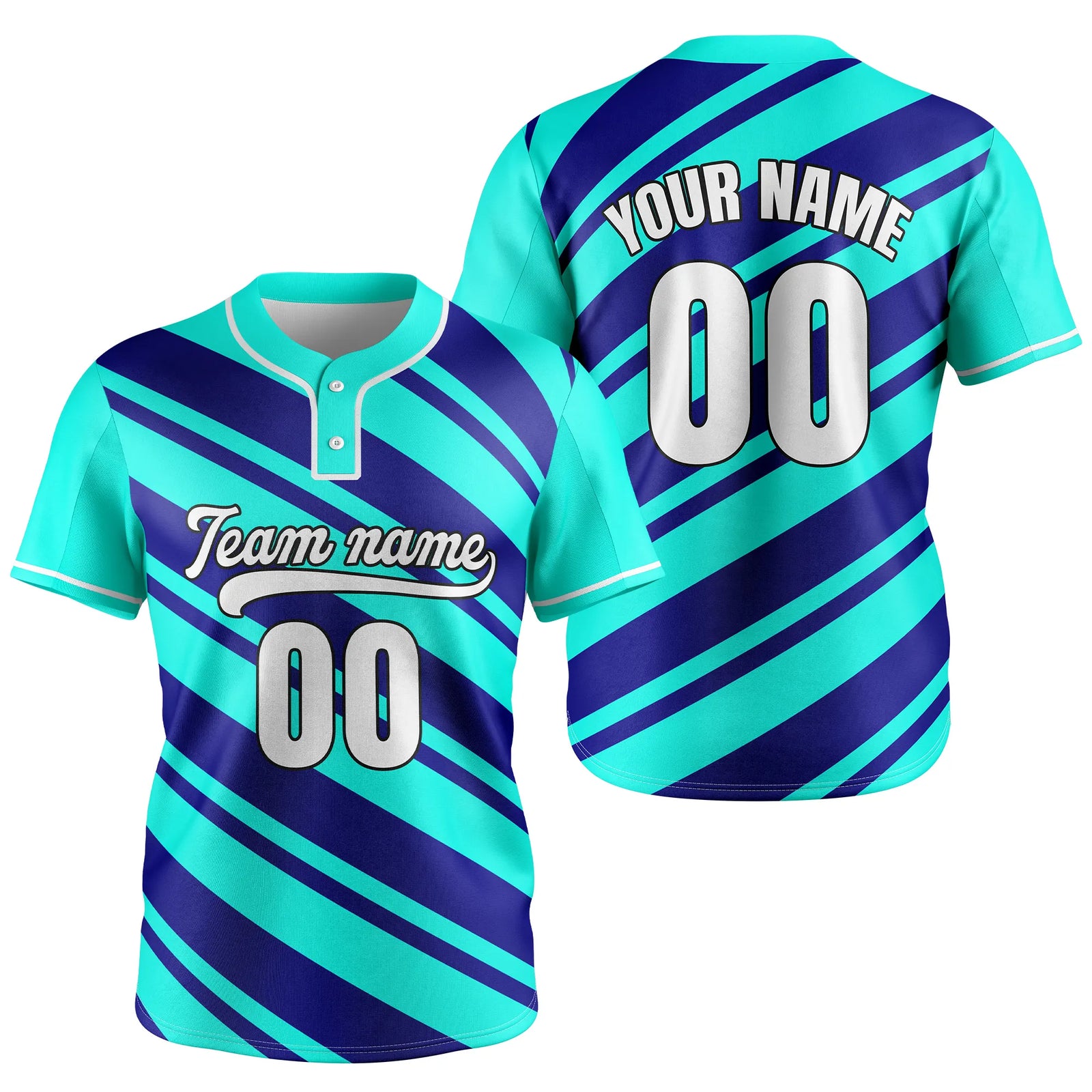 Custom Speedstorm Baseball Aqua Sports Jersey Personalized Uniform with Name & Number