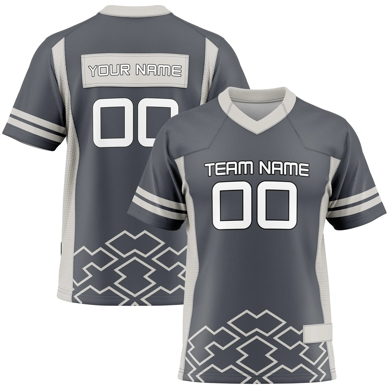 Custom Personalized D2 Color Block Flag Football Jersey with Name, Number & Team Logo