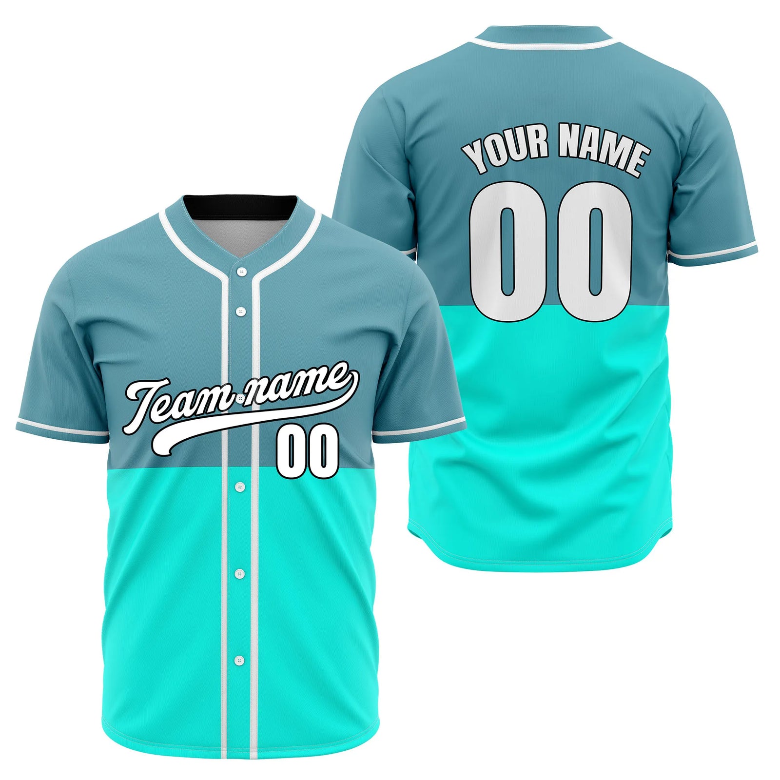 Custom Dual Impact Baseball Aqua Sports Jersey Personalized Uniform with Name & Number