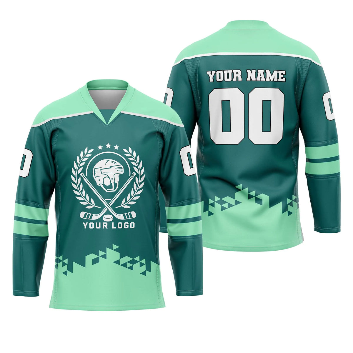Custom Personalized D4 V - NECK DESIGN Ice Hockey Jersey with Name, Number & Team Logo