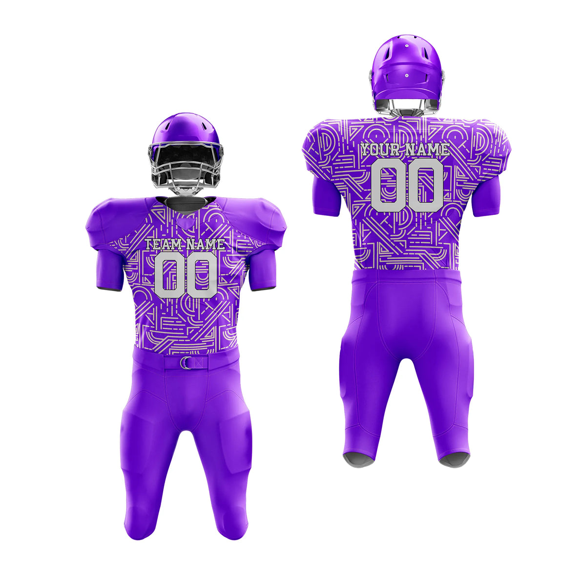Custom Personalized D3 Full Pattern American Football Jersey with Name, Number & Team Logo
