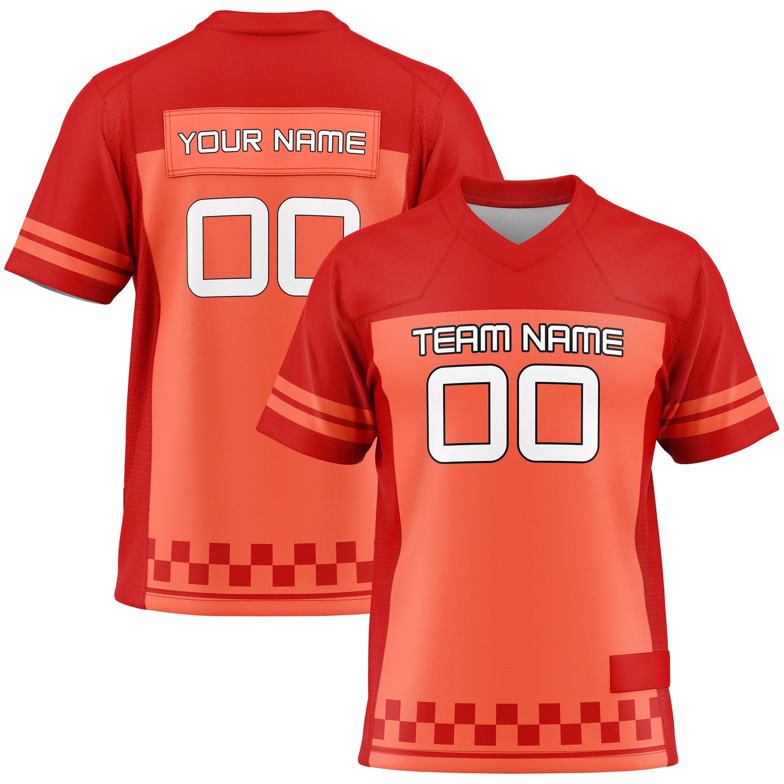 Custom Personalized D1 Color Block Flag Football Jersey with Name, Number & Team Logo