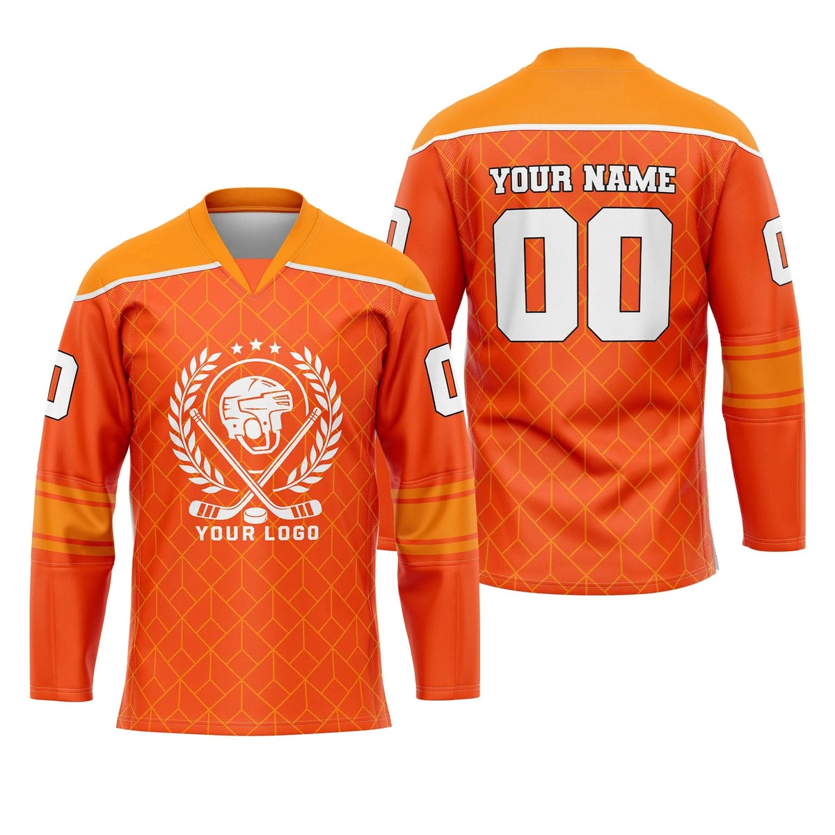 Custom Personalized D5 Abstract Pattern Ice Hockey Jersey with Name, Number & Team Logo