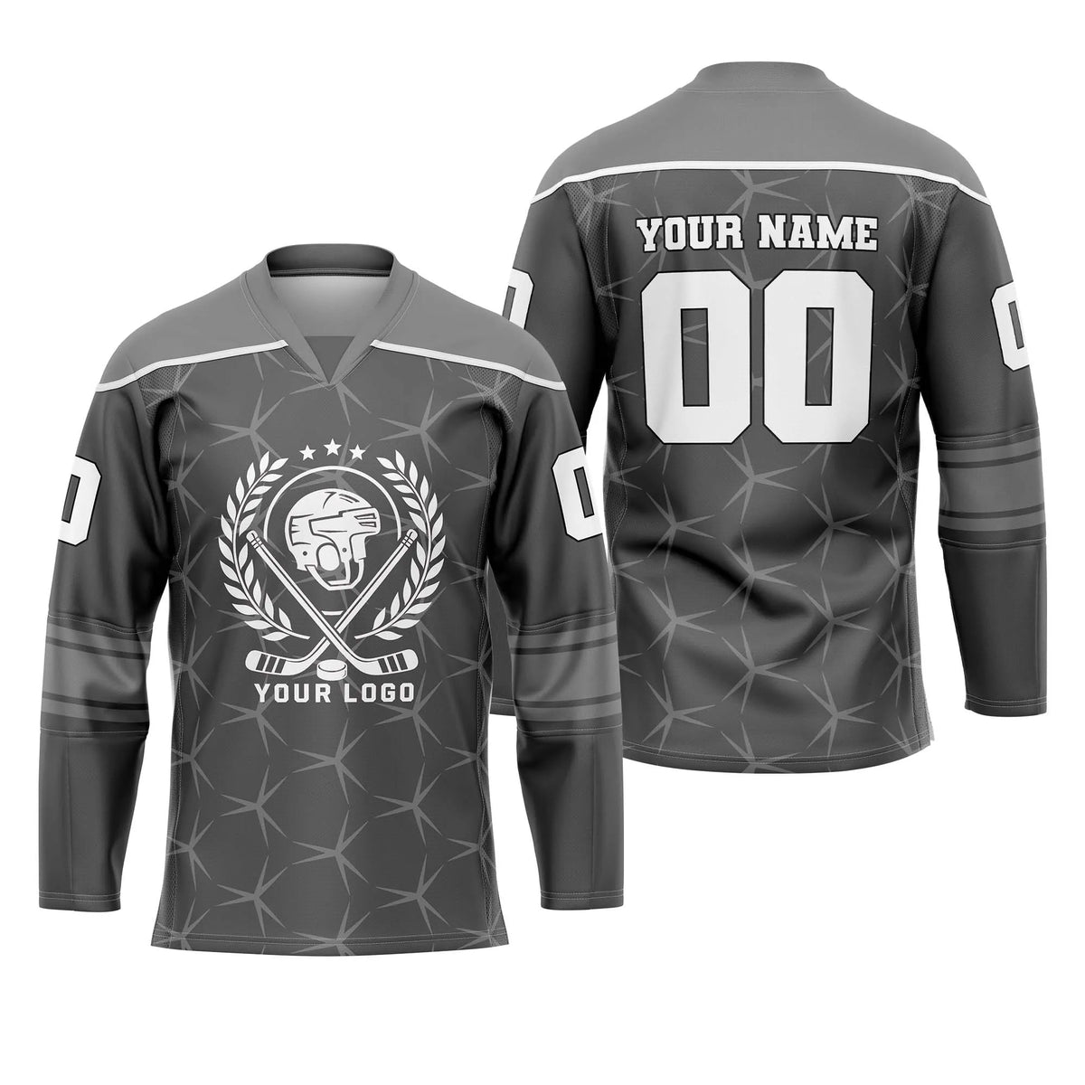 Custom Personalized D3 Abstract Pattern Ice Hockey Jersey with Name, Number & Team Logo