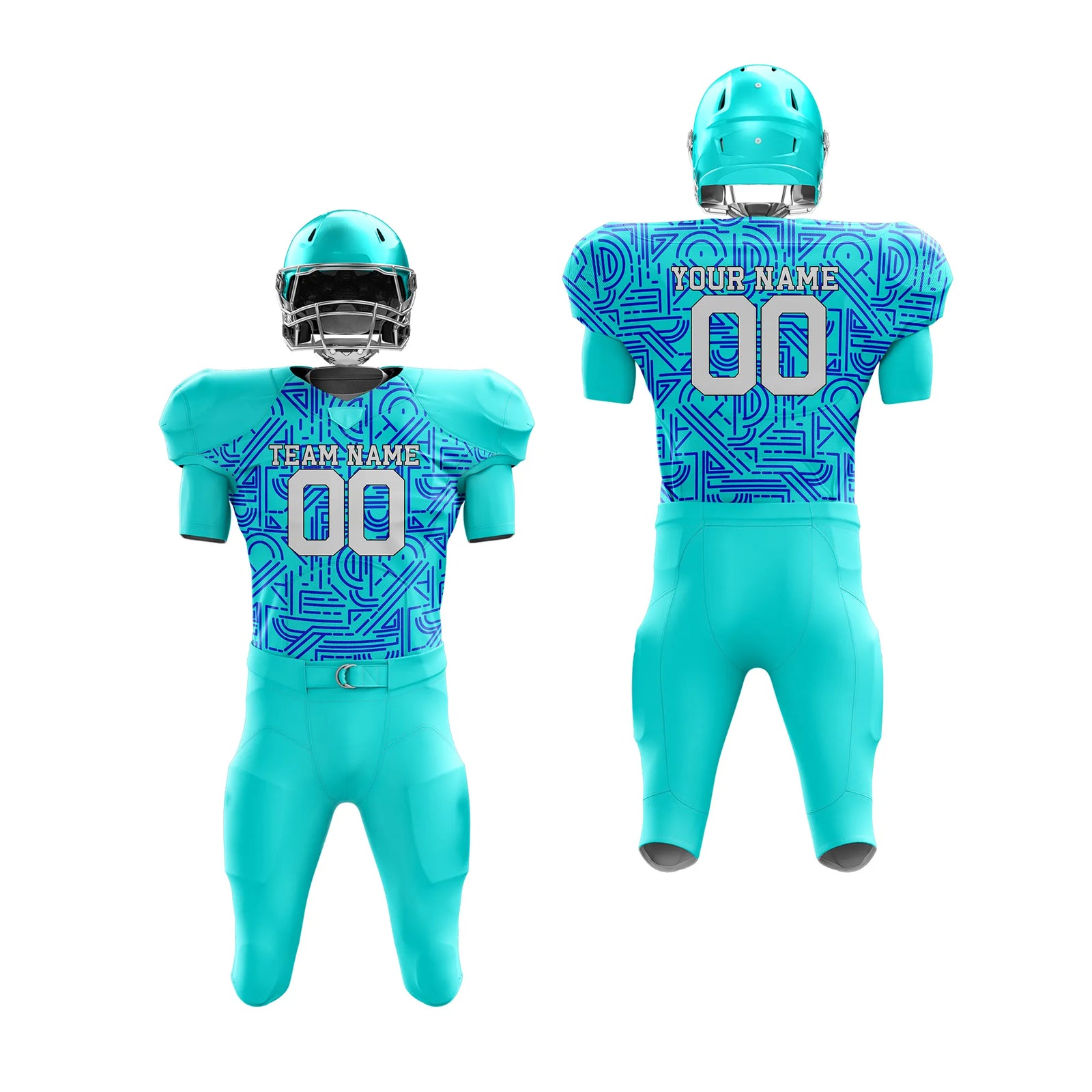 Custom Personalized D3 Full Pattern American Football Jersey with Name, Number & Team Logo