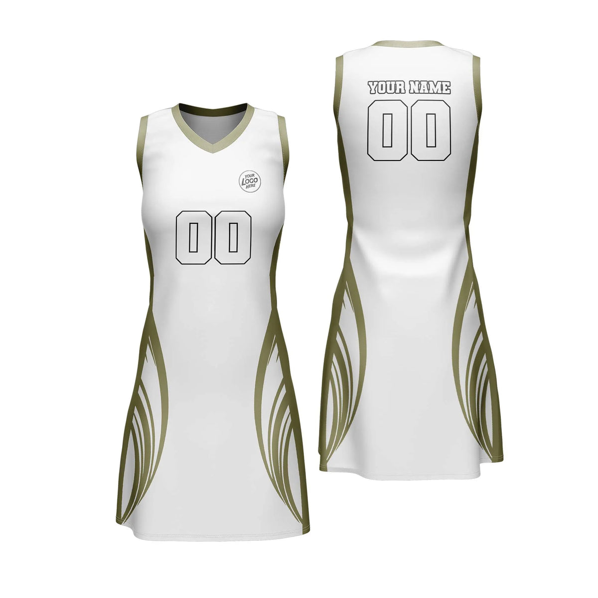 Custom Personalized D4 Abstract Pattern Netball Jersey with Name, Number & Team Logo