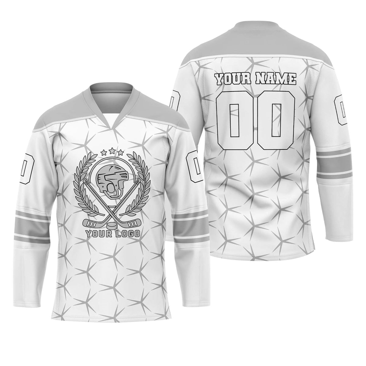 Custom Personalized D3 Abstract Pattern Ice Hockey Jersey with Name, Number & Team Logo