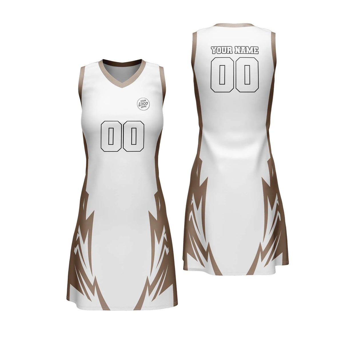 Custom Personalized D2 Abstract Pattern Netball Jersey with Name, Number & Team Logo