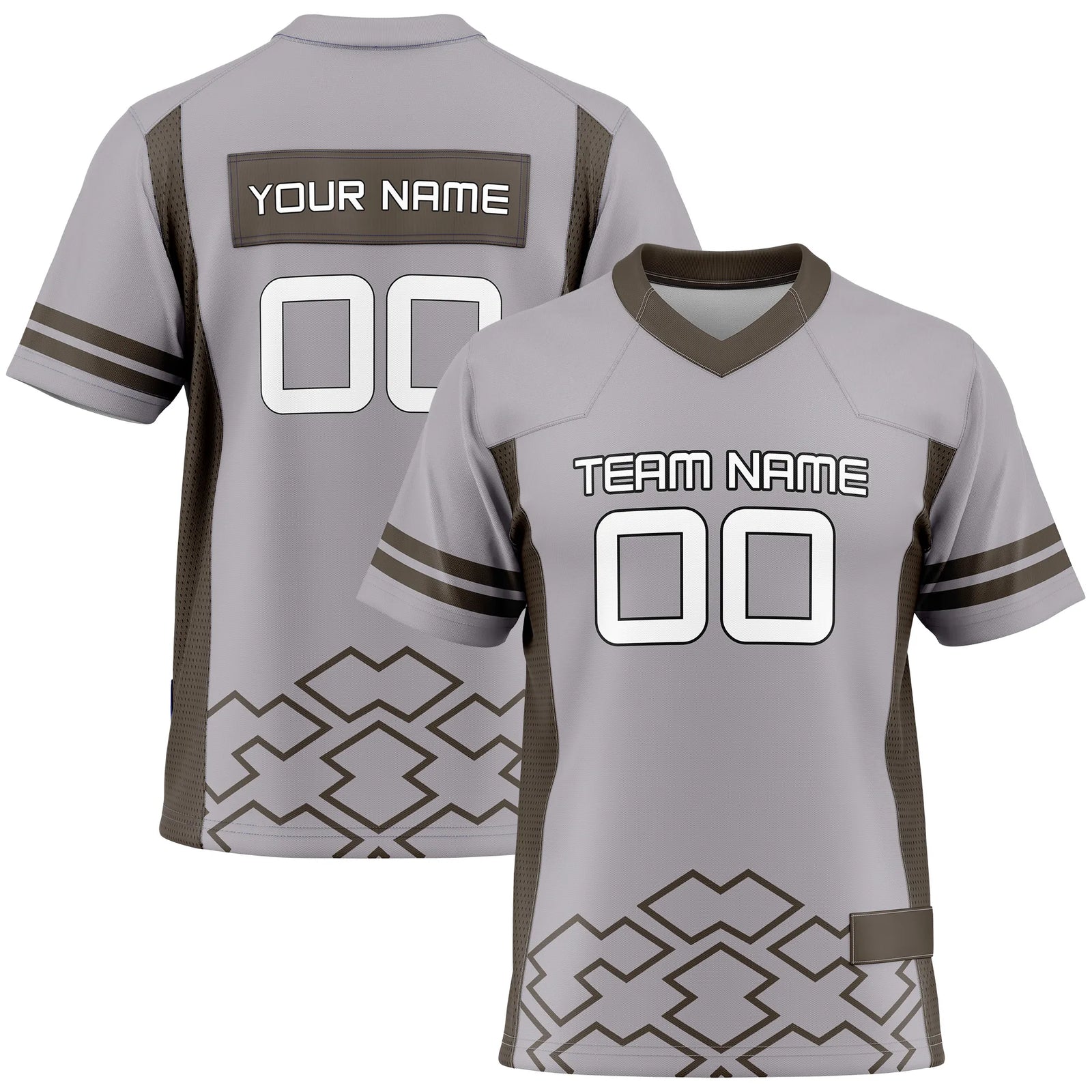 Custom Personalized D2 Color Block Flag Football Jersey with Name, Number & Team Logo