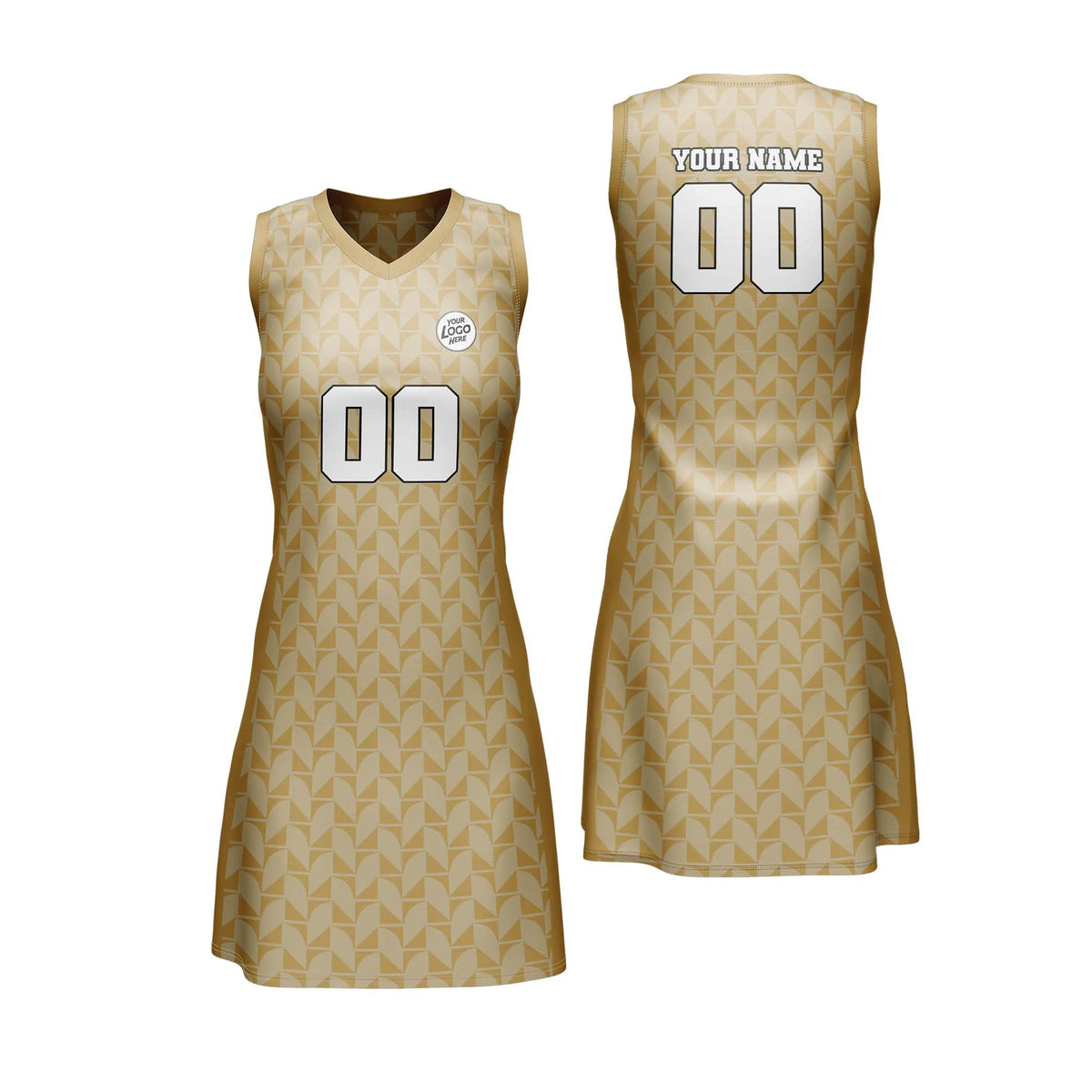 Custom Personalized D2 Retro Pattern Netball Jersey with Name, Number & Team Logo
