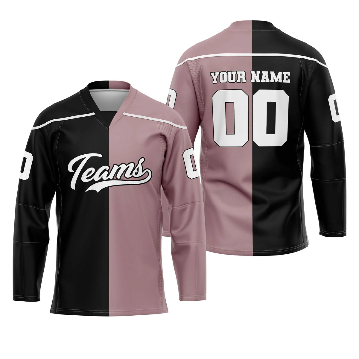 Custom Personalized D5 Split Fashion Ice Hockey Jersey with Name, Number & Team Logo