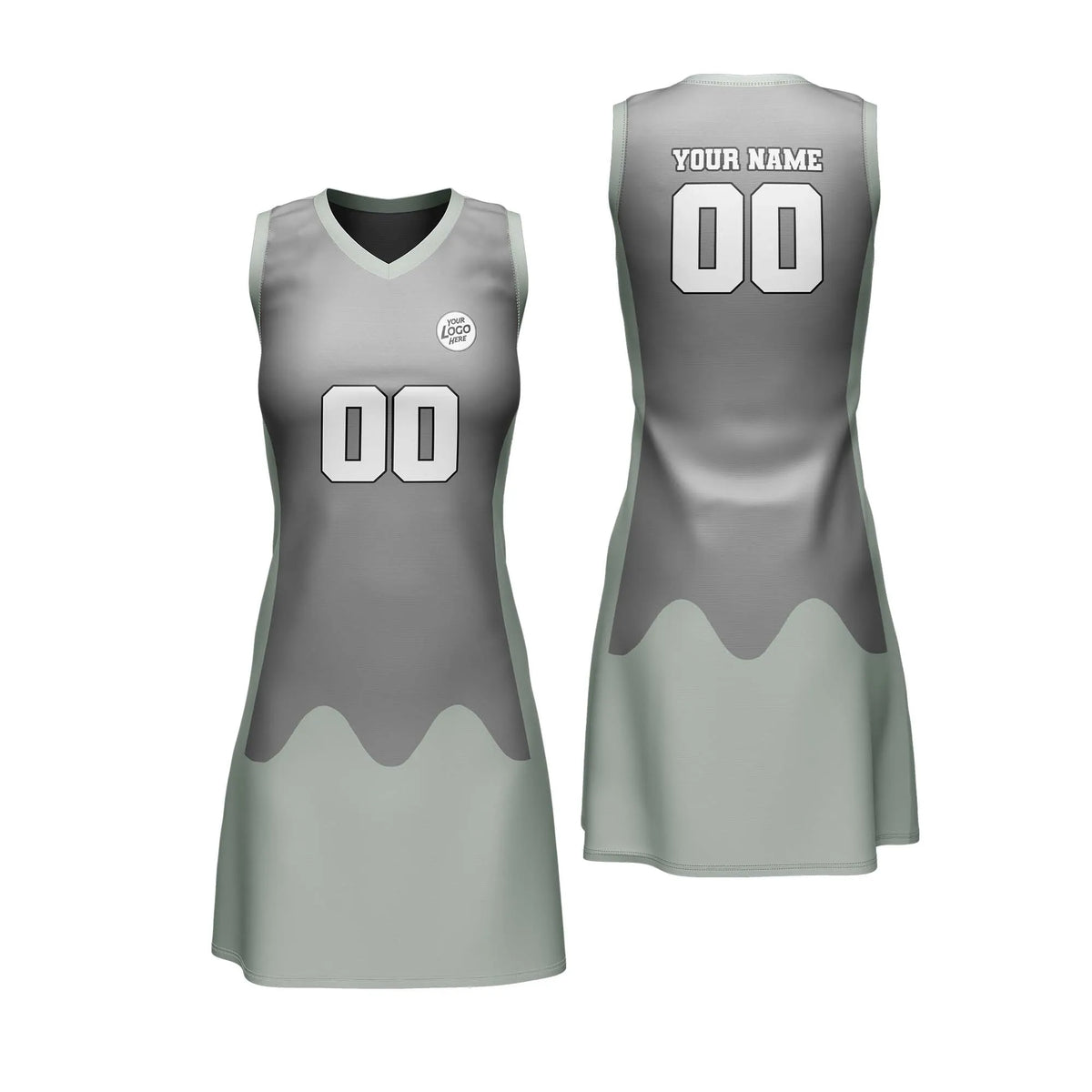 Custom Personalized D4 Split Fashion Netball Jersey with Name, Number & Team Logo