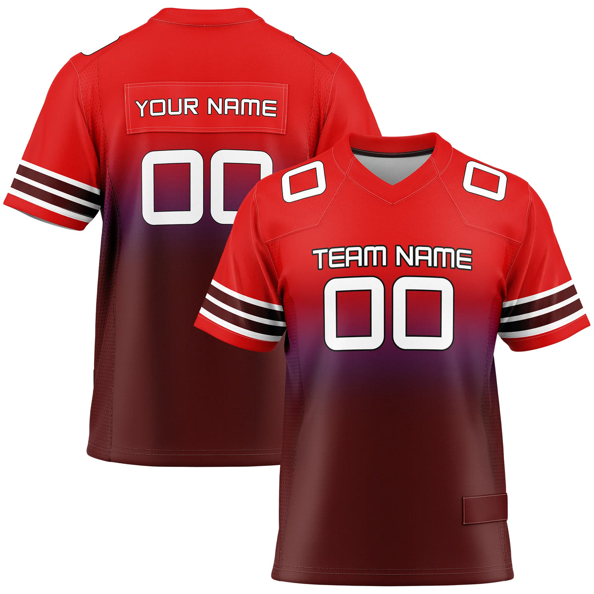 Custom Personalized D1 Gradient Fashion Flag Football Jersey with Name, Number & Team Logo