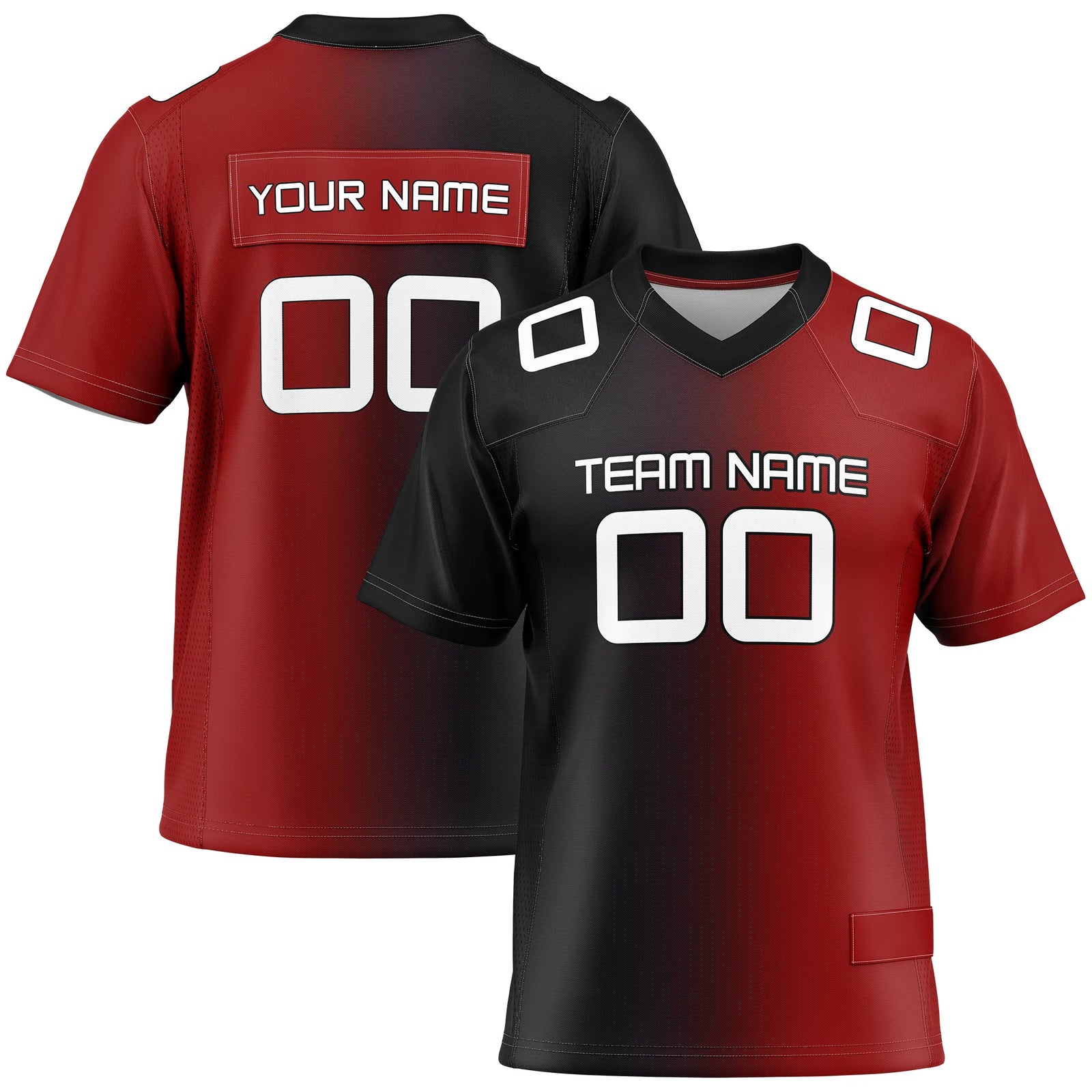 Custom Personalized D3 Gradient Fashion Flag Football Jersey with Name, Number & Team Logo