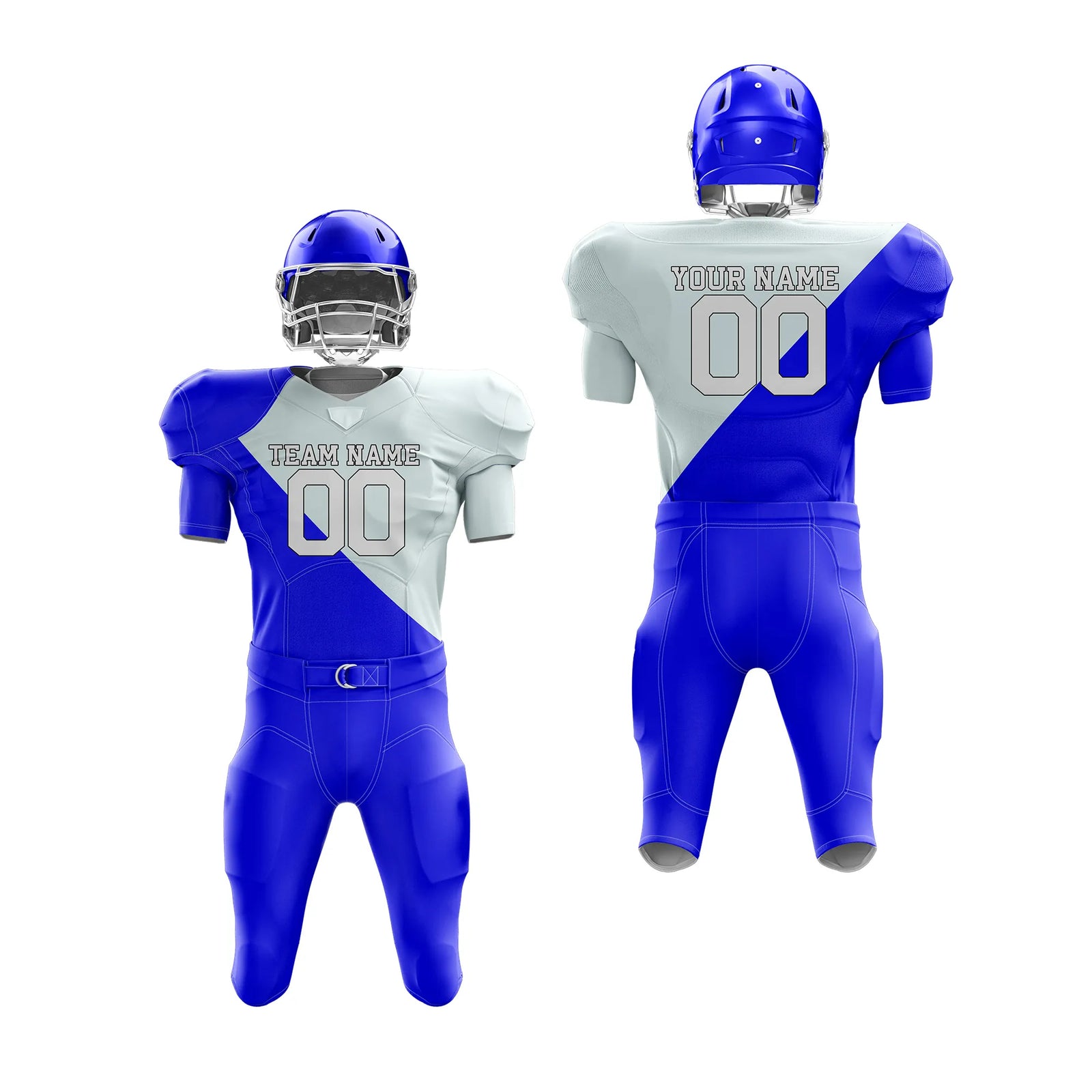 Custom Personalized D2 Split Fashion American Football Jersey with Name, Number & Team Logo
